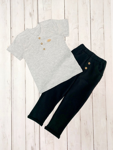 Koszulka dziecięca Mieszko krótki rękaw Bambarillo granatowy