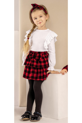 163578 Magia Świąt Spódniczka Nicol - kratka: czarny, czerwony