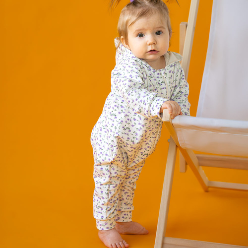 Pajac z kapturem kombinezon Meadow Eevi - ecru 