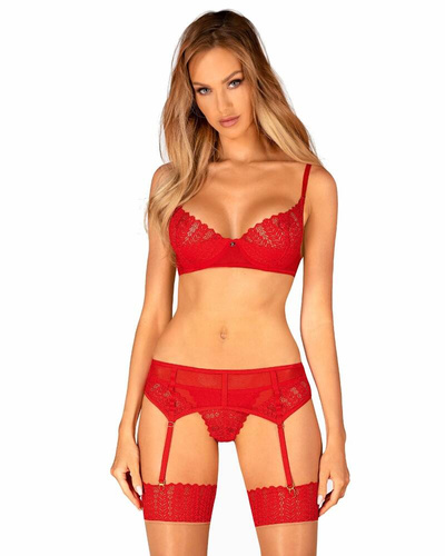 Komplet 3-częściowy Ingridia Set Obsessive - czerwony