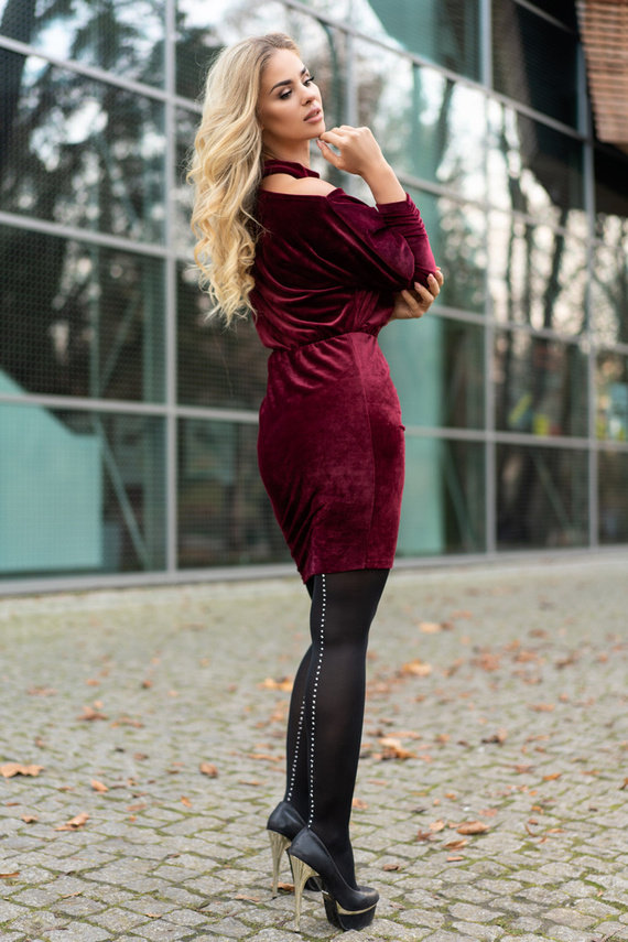 Sukienka damska Milona 0112 Merribel - maroon