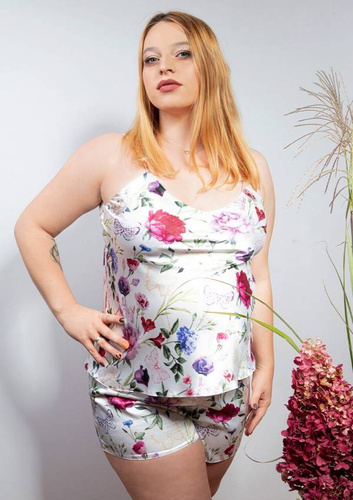 Komplet piżama damska Flowers  DKaren -DK-KK 5 biały