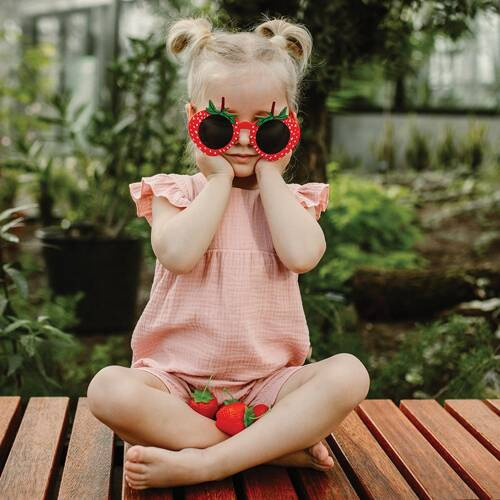 Rampers muślinowy Strawberry & Love Eevi - koralowy