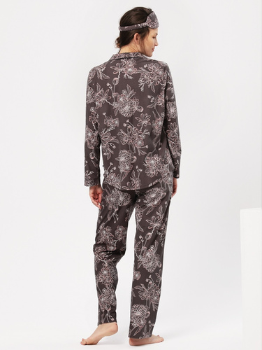 Rozpinana Piżama Damska LNS 817 Key - grafitowy