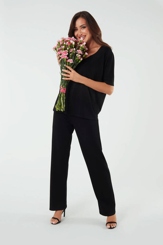 Spodnie damskie długie Soler Italian Fashion - czarny 