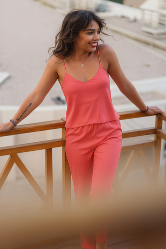 Piżama Damska Satynowa Iga DKaren - Puder