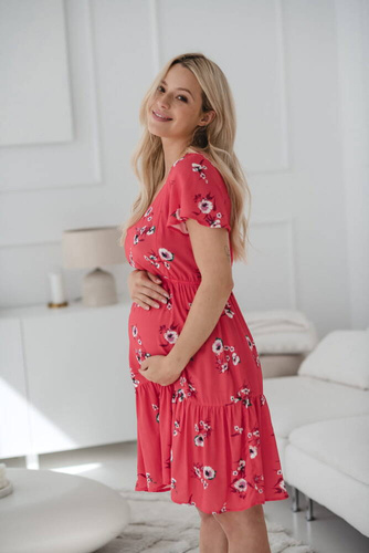 Sukienka ciążowa i do karmienia Lovely Dress Milk&Love koralowy