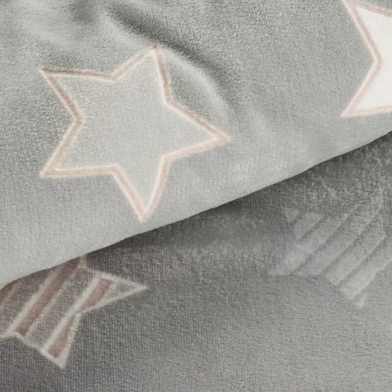 Pościel welurowa gwiazdki Flano 4 Eurofirany szary