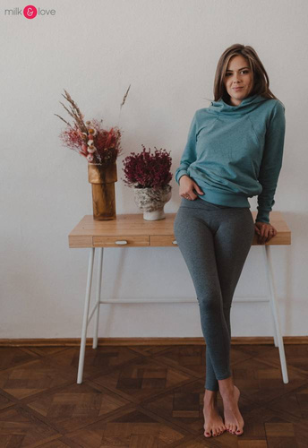 Legginsy długie z niskim pasem Milk&Love ciemny szary melanż