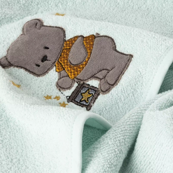 Niemowlęce okrycie kąpielowe Baby 62 Miś Eurofirany miętowy