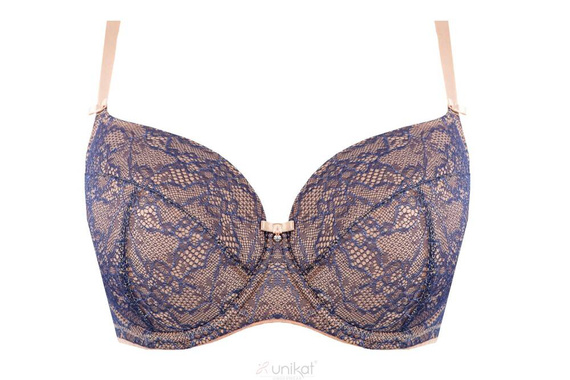 Biustonosz usztywniany Tess Unikat granatowy/beżowy