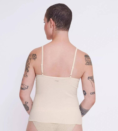 GO Ribbed Spaghetti Top Sloggi - Angora