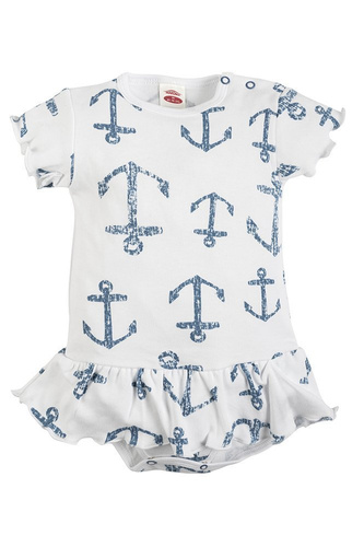 Sukienkobody długi rękaw "BLUE SEA"  Makoma biały 