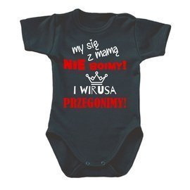 "My się z mamą nie boimy" body krótki rękaw Moocha czarny