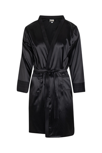 Szlafrok męskie satynowy Ares ByShelly - czarny