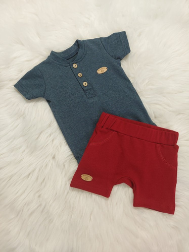 Body z krótkim polo Mieszko Bambarillo granatowy