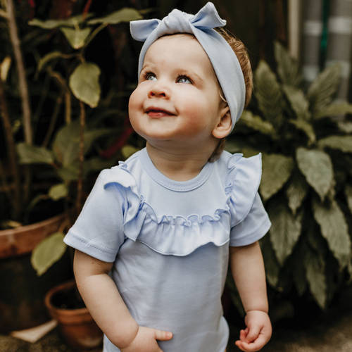 Body z krótkim rękawem Botanic Eevi - błękitny