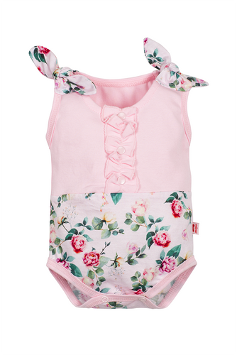 Body na ramiączkach 231 Flowers Boom Body Marija - różowy