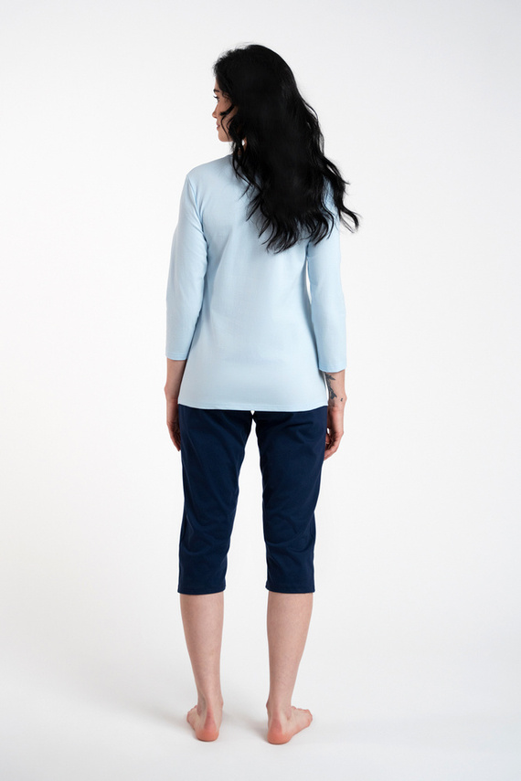 Piżama Damska 3/4 rękaw, 3/4 spodnie Arietta Italian Fashion - niebieski