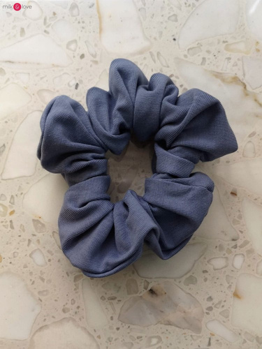 Gumka do włosów gładka Scrunchie Milk&Love ciemny błękit