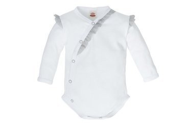 Body kopertowe z długim rękawem "WHITE ANGELO" Makoma biały