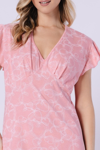 Marietta Leveza 1714 – damska koszula nocna z bawełny, długość do kolan