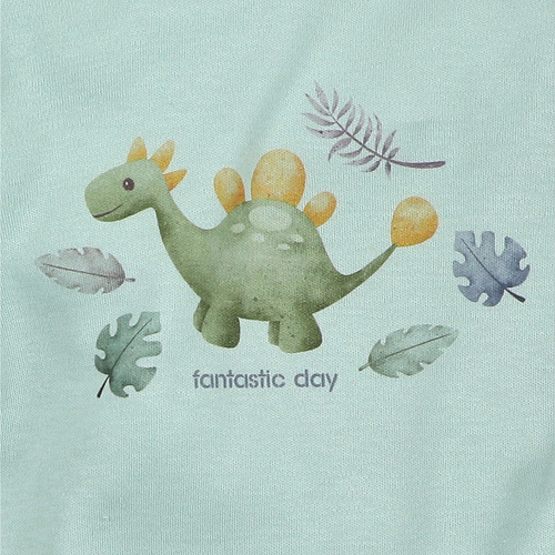 Body niemowlęce Dino Explorer Nini miętowy– bawełna organiczna, długi rękaw