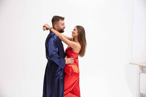 Szlafrok męski Lukas Dkaren - granatowy