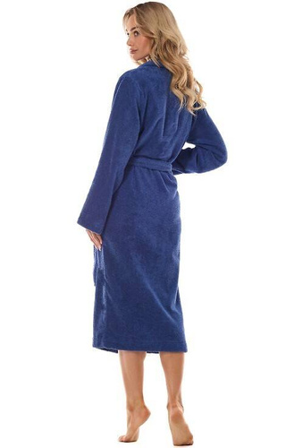 Długi Szlafrok Damski Frotte 2408 L&L - navy 