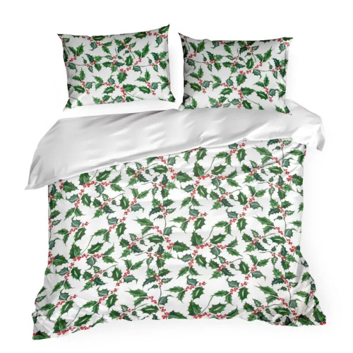 Pościel świąteczna liście z mikrowłókna Eurofirany