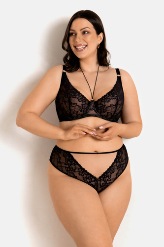 Mediolano Magic 19235 – figi brazyliany koronkowe, cielisty tiul i złoty detal