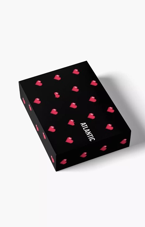 Bokserki męskie Atlantic 2GMB-011 – 100% bawełna, luźne, serca, 2 szt.