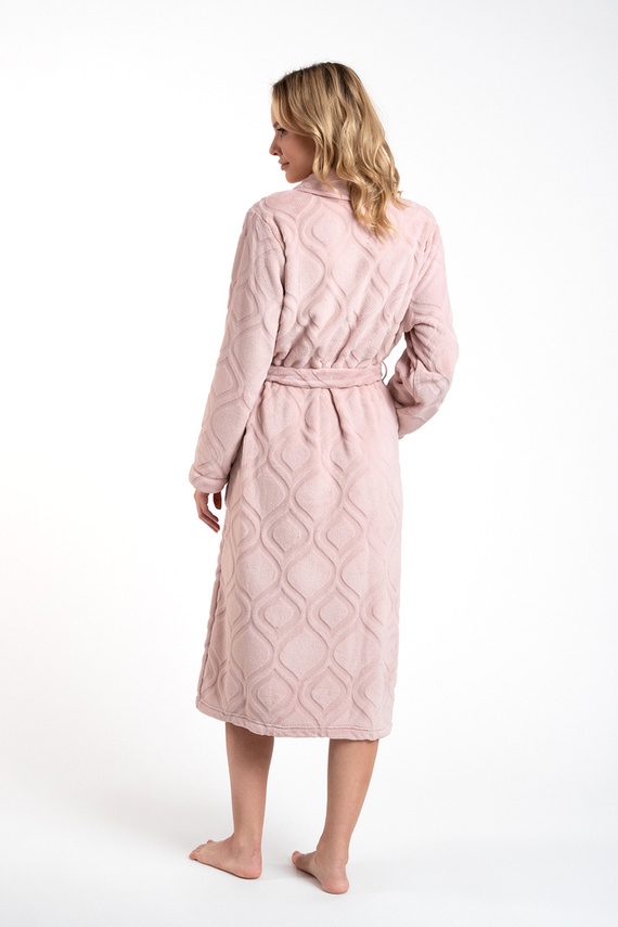 Szlafrok damski Morena Italian Fashion - pudrowy róż