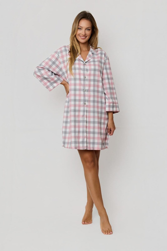 Koszula damska Stella KG80 Mefemi by Nipplex – stylowa koszula w kratę z oddychającej tkaniny, idealna dla aktywnych kobiet