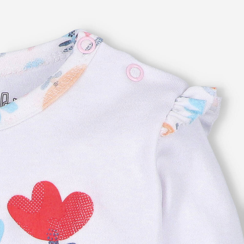 Body z bawełny organicznej Tęczowy Ogród Nini - białe