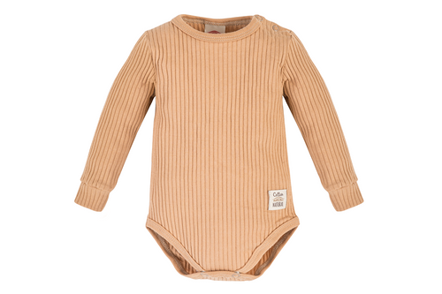 Body niemowlęce z długim rękawem "Natural Harmony" Makoma latte