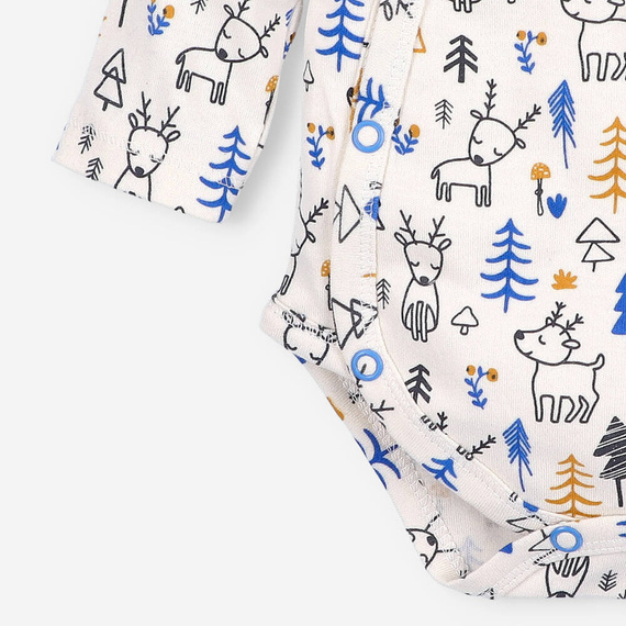 Body kopertowe z bawełny organicznej Jelonki Nini druk