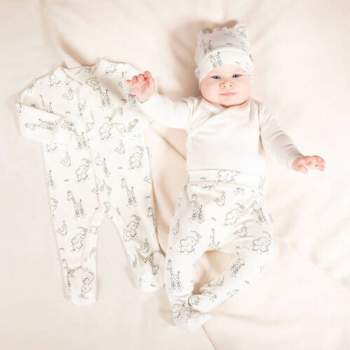 4800 02 Animals Komplet wyprawkowy 4-częściowy nadruk Nicol - ecru