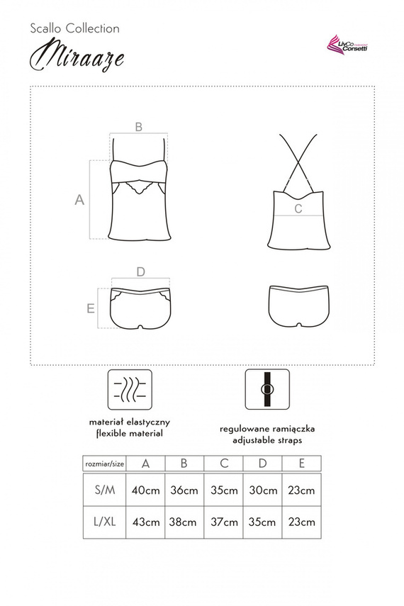 Komplet dwuczęściowy Miraaze Pink LC 90567 LivCo Corsetti Fashion