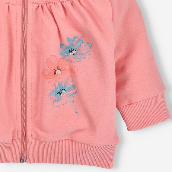 Bluza dresowa z bawełny organicznej Flowers Nini łososiowy