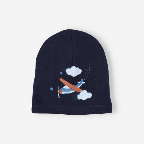 Czapka z bawełny organicznej Samoloty Nini granatowy