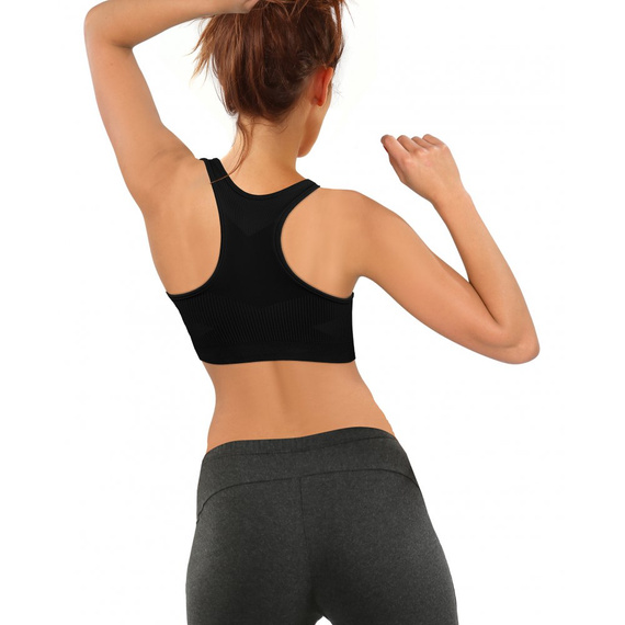 Biustonosz sportowy top CL14 Sesto Senzo czarny