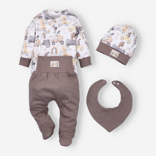 Komplet niemowlęcy z bawełny organicznej Sweets Koala Nini beżowy