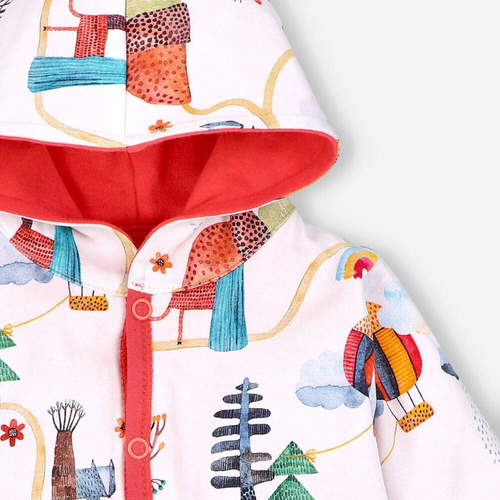 Bluza dwustronna Kolorowy Las z bawełny organicznej Nini malinowy 