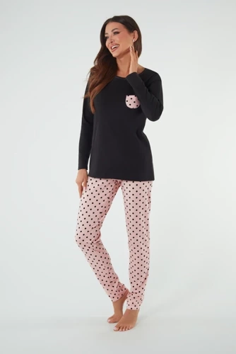 Piżama Damska długi rękaw, długie spodnie Buscato Italian Fashion