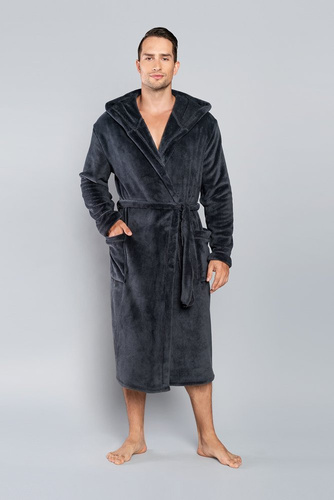 Szlafrok męski z kapturem Mimas Italian Fashion- camel 