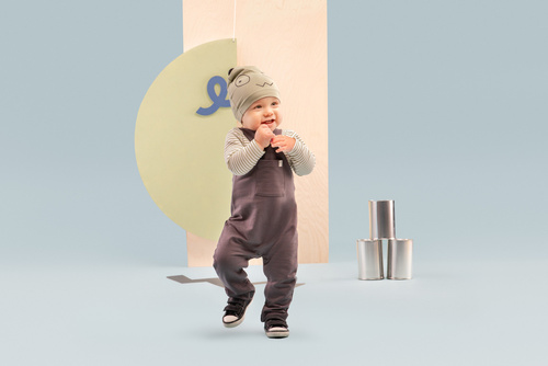 Ogrodniczki niemowlęce Olivier Pinokio - grafit