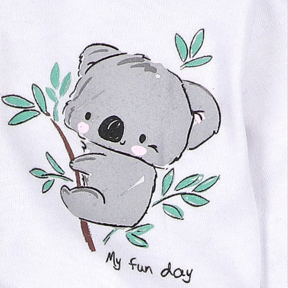 Pajacyk z bawełny organicznej Sweets Koala Nini biały