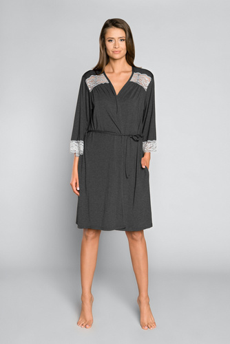 Szlafrok Damski Sonata Italian Fashion-  ciemny melanż 