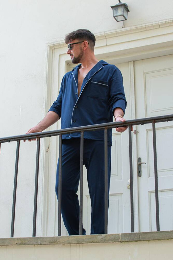 Piżama Męska 729 Norberto De Lafense - granat